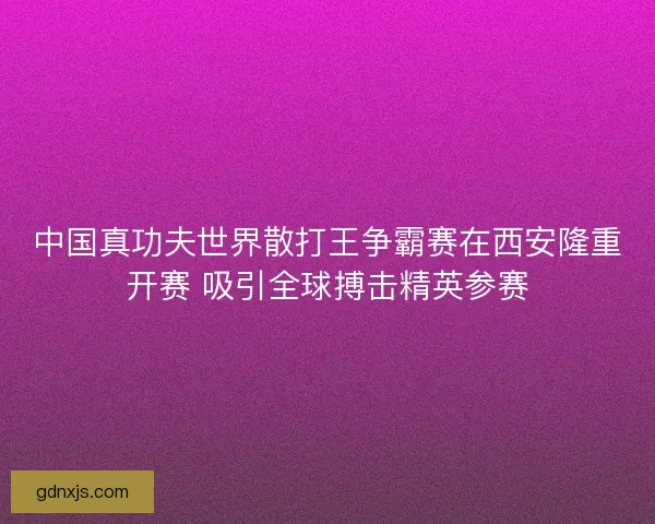中国真功夫世界散打王争霸赛在西安隆重开赛 吸引全球搏击精英参赛