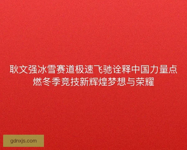 耿文强冰雪赛道极速飞驰诠释中国力量点燃冬季竞技新辉煌梦想与荣耀