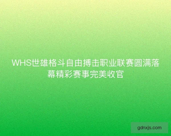 WHS世雄格斗自由搏击职业联赛圆满落幕精彩赛事完美收官 WHS世雄格斗自由搏击职业联赛圆满落幕精彩赛事完美收官
