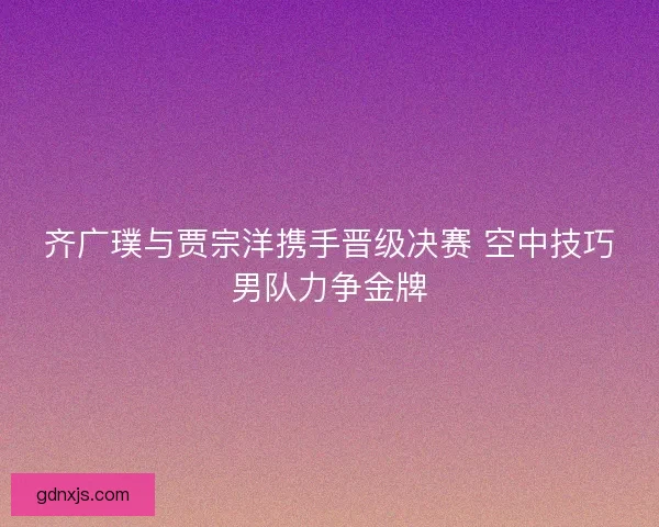 齐广璞与贾宗洋携手晋级决赛 空中技巧男队力争金牌 齐广璞与贾宗洋携手晋级决赛 空中技巧男队力争金牌