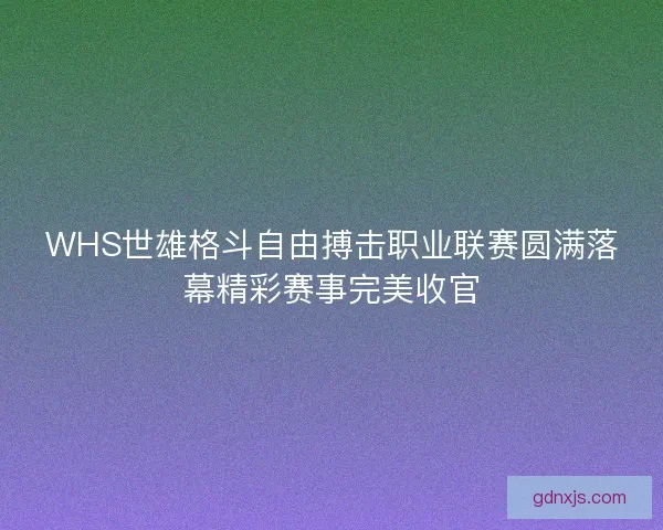 WHS世雄格斗自由搏击职业联赛圆满落幕精彩赛事完美收官 WHS世雄格斗自由搏击职业联赛圆满落幕精彩赛事完美收官